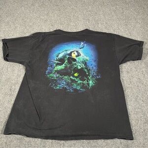 Vintage Skull Shirt Men’s 2xl Xxl Black 90s Y2K Faded Skater Grunge Emo Aquatic